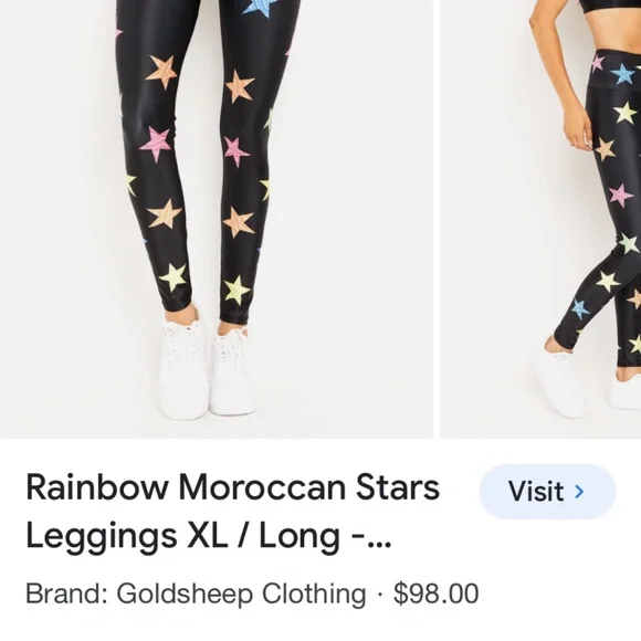 Goldsheep Bottoms Goldsheep Leggings Colorful Stars Size Small